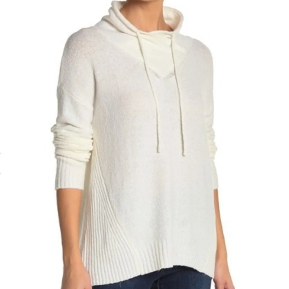 New Philosophy White Mock Neck Knit Sweater L